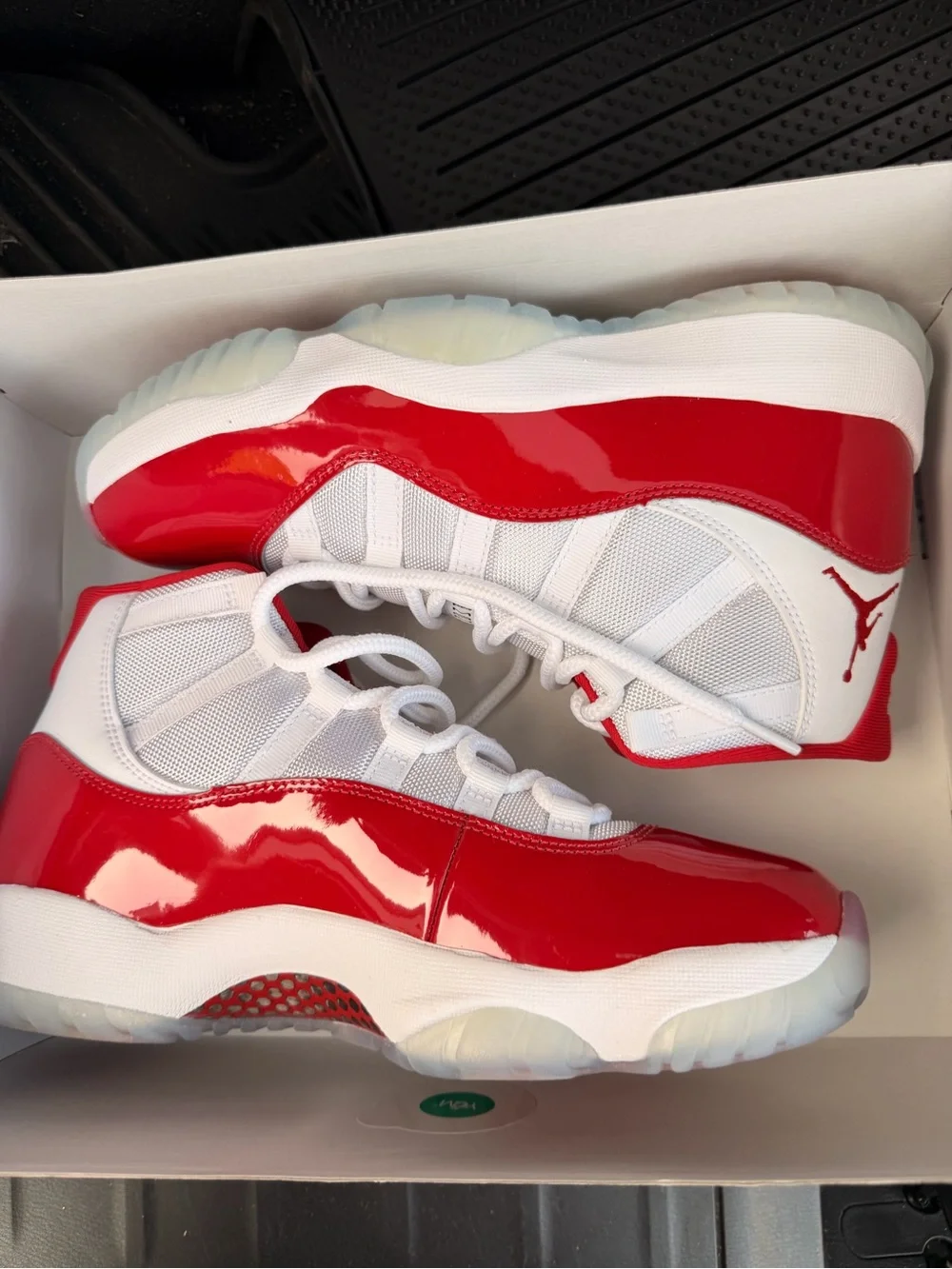 Men’s Red and White Jordan 11 Basketball Sneakers -